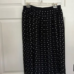 Brand new with tags! Black and white polka dot  pleated skirt